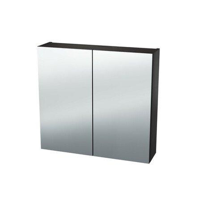 Nemo Spring Nebulo armoire de toilette L700 x H650 x P178 mm 2 portes étagères en verre avec prise sans interrupteur couleur Minnesota Oak Chocolat