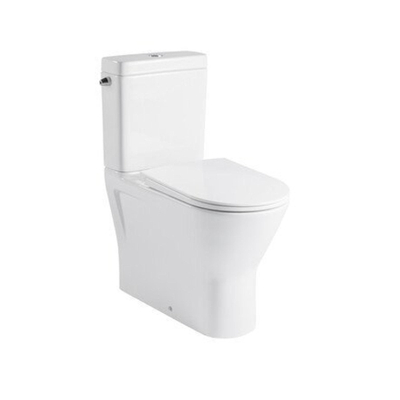 GO by Van Marcke pack xcomfort toilettes debout surélevées 45 cm sans rebord connexion murale h/pk 18 cm avec siège mince softclose blanc
