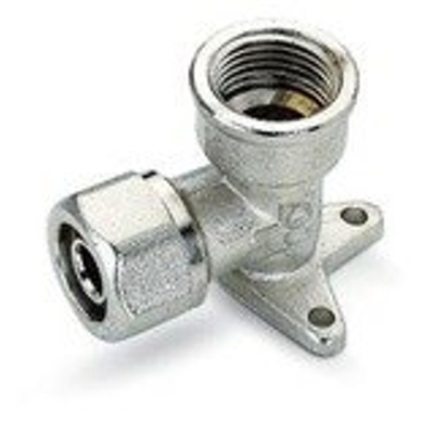 Nemo Go pex alu clamp plaque murale simple ø16mm x 1/2f chromé (par 2)