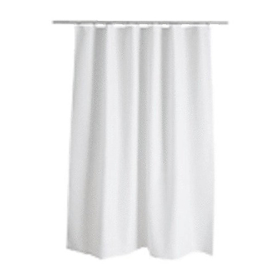 Nemo Rideau de douche PEVA plastique souple 0,3 mm d'épaisseur 1800 x 1800 mm blanc opaque 12 oeillets sans anneaux sans barre