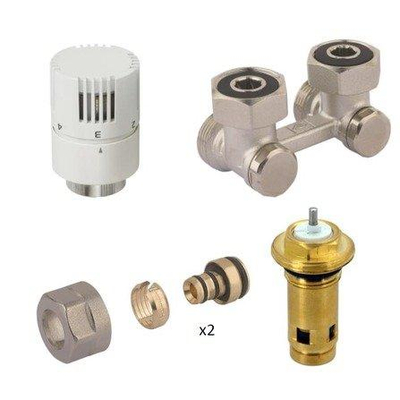 Nemo Start radiatorkraan - 3/4" - H-blok - thermostaat - set - wit