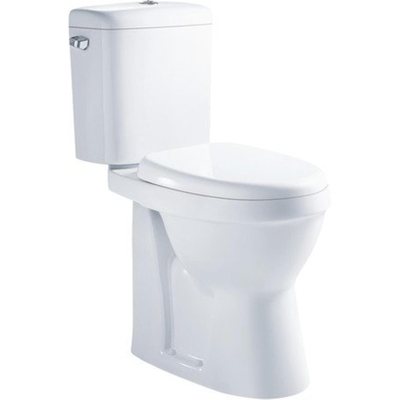 GO by Van Marcke XJoy spoelrandloos PACK staand toilet verhoogd Suitgang zonder spoelrand porselein wit wczitting softclose in kunststof SHOWROOMMODEL