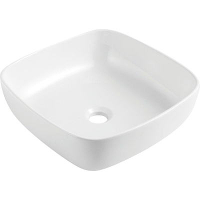 GO by Van Marcke Anubis lavabo à poser carré porcelaine blanc 400 x 400 x 140 mm