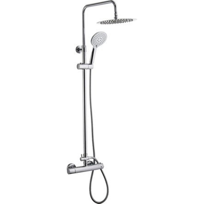 GO by Van Marcke Cocoon opbouw regendoucheset – thermostatisch – Ø25 cm hoofddouche – 3-standen handdouche – chroom