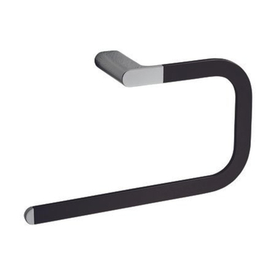Nemo Stock - Scura - handoekring - wandmontage - 280 x 160 x 80 mm - messing verchroomd - zwart soft touch SHOWROOMMODEL