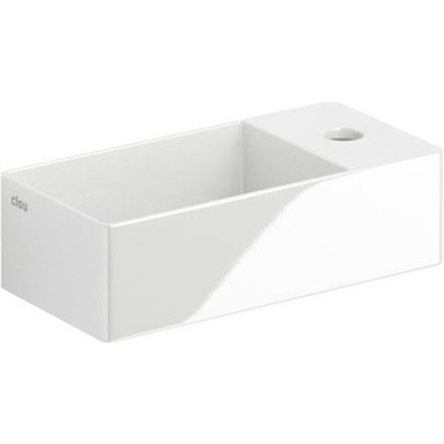 Clou New Flush 3 lave-mains 35x18cm inclus bouchon avec trou de robinetterie céramique blanc brillant