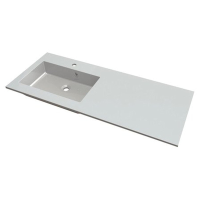Nemo Spring Don geïntegreerde tablet - 120x50x1.5cm - met 1 verzonken wastafel - kunstmarmer - links - meubelwastafel - wit