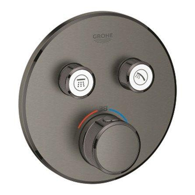 Grohe SmartControl Inbouwthermostaat - 3 knoppen - rond - brushed hard graphite (antraciet)