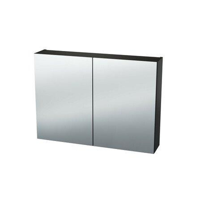 Nemo Spring Nebulo spiegelkast - 80x65x17.8cm - 2 deuren - glazen leggers - met stopcontact - zonder schakelaar - Cosmos Grey