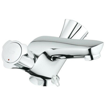 Grohe Costa Eengatsmengkraan - voor wastafel - metalen grepen - flexibele aansluitslangen - chroom