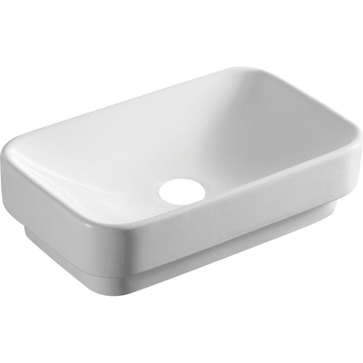 GO by Van Marcke Amon lavabo semi-plan 49x30x13.5cm rectangulaire porcelaine blanc