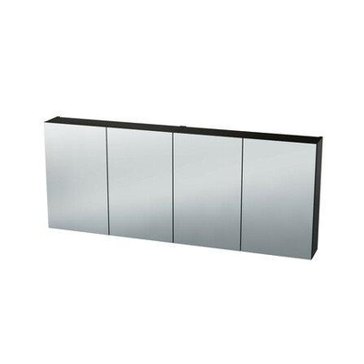 Nemo Spring Nebulo spiegelkast - 140x65x17.8cm - 4 deuren - glazen leggers - met stopcontact - zonder schakelaar - Cosmos Grey