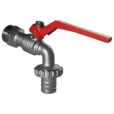 Go by Van Marcke double robinet de service longue poignée rouge 3/4M 16b chromé