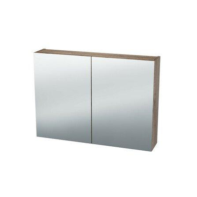 Nemo Spring Nebulo spiegelkast - 90x65x17.8cm - 2 deuren glazen leggers - met stopcontact - Royal Vanille