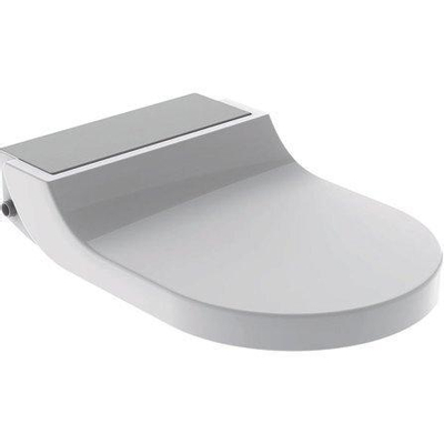 Geberit Aquaclean tuma Abattant WC - douche intégrée - décor inox - blanc