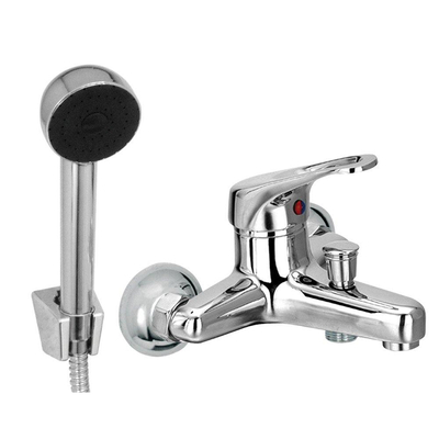 Go by Van Marcke Flow mitigeur bain-douche monocommande complet avec douchette entraxe 15 cm disques céramiques avec rosaces et raccords en S