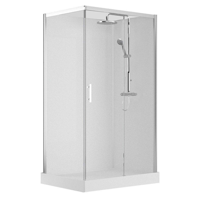 Nemo Spring Vidrio Douchecabine rechts - 120x90cm - schuifdeur - vaste wanden - veiligheidsglas