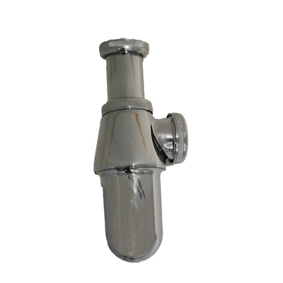 Nemo Skill bekersifon - voor wastafel - zonder afvoerbuis - 5/4" - afvoerplug - 54 - met afwerkplaat - chroom