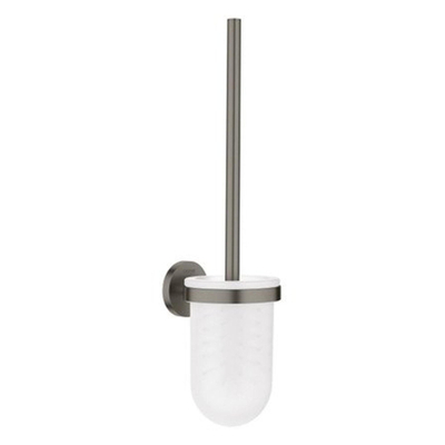 Grohe Essentials Toiletborstelhouder - wandmontage - rond - open - brushed hard graphite (antraciet)