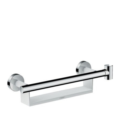 Hansgrohe Unica - badgreep comfort - met tablet en douchehouder - L = - 300 mm - wit/chroom - hoogglans chroom