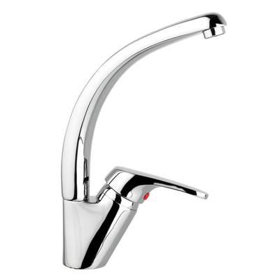 GO par Van Marcke Robinet de cuisine - mono commande - excentré économiseur d'eau - bec mobile - entraxe 15cm - disques en céramique - flexibles - kit de fixation