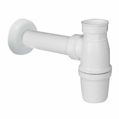 Nemo Skill siphon 64 x 40 mm avec tuyau d'évacuation et rosace sans bonde blanc PP