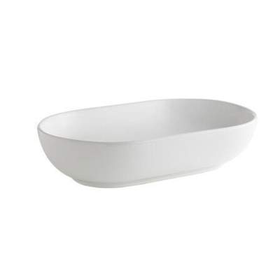 Go By van Marcke Cascata opbouwwastafel ovaal 55x35x13cm zonder overloop zonder afvoerplug porselein Glans Wit