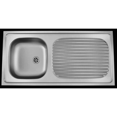 Nemo Start Merlot évier de cuisine à poser avec 1 cuve avec égouttoir acier inoxydable réversible 1000x500 mm bonde avec garniture de trop-plein sans siphon