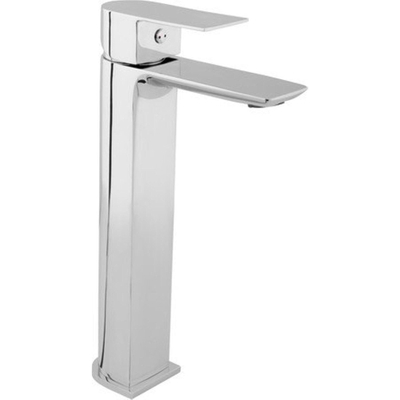 GO by Van Marcke Dynamic mitigeur de lavabo monotrou surélevé à une poignée disques céramiques inclus flexibles et kit de fixation chrome