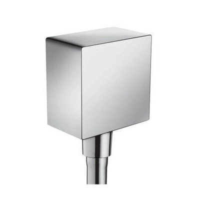 Hansgrohe Fixfit Square muuraansluitbocht - met terugslagklep - hoogglans chroom