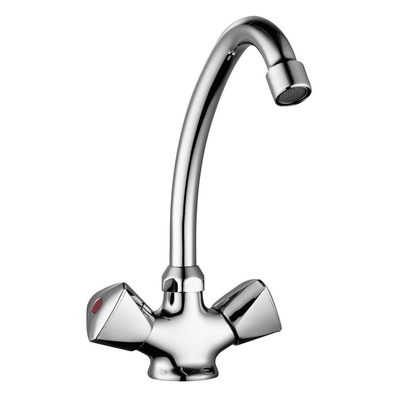 Go by Van Marcke Easy II mitigeur de cuisine à deux poignées pivotant inclus flexibles et kit de fixation