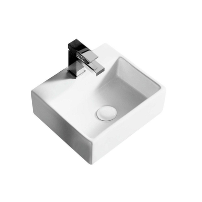 Nemo Spring Sun Petit lave-mains - rectangulaire - 33.5x29.5cm - montage mural - trou d'évacuation D4.5cm - sans trop-plein - porcelaine blanche