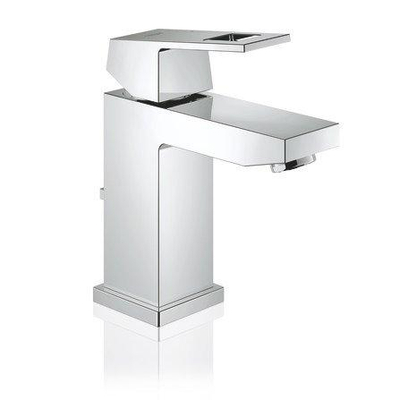 GROHE Eurocube Mitigeur monotrou pour lavabo 1 poignée avec disques céramiques, système de fixation, limite débit et levier métal chrome