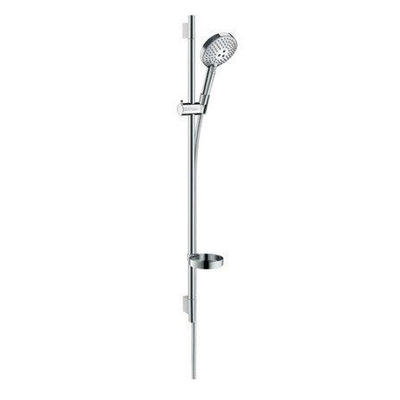 Hansgrohe Raindance Select S Unica`s Puro Ensemble barre de douche coulissante - 3 jets - Douchette PowderRain 90cm - Flexible Isiflex 160cm - Porte-savon - chrome