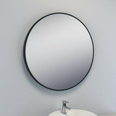 Nemo Spring Circolare spiegel - rond - kader: - 60x60cm rondkader - zwart