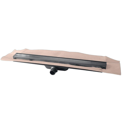 Nemo Go Lago douchegoot aansluiting horizontaal ABS rooster in inox rooster 902x62 mm debiet 24 Lmin