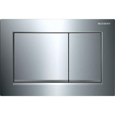 Geberit Omega20 bedieningsplaat - 2-toets spoeling - vierkant - glans chroom/mat chroom/glans chroom - dualflush - hoogglans chroom