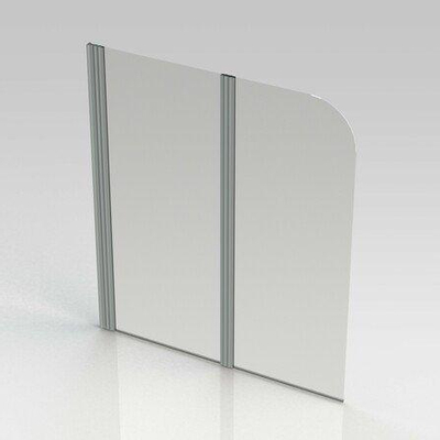 Nemo Start Pannello badwand - 120x140cm - 2-delig - inbouwmaat 1200-1210mm - helder - veiligheidsglas 5 - profielen - aluminium - 2delig - gepolijst