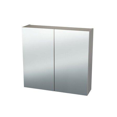 Nemo Spring Nebulo spiegelkast - 60x65x17.8cm - 1 deur - glazen leggers - met stopcontact - zonder schakelaar - enkelzijdige spiegeldeur - Cashmere