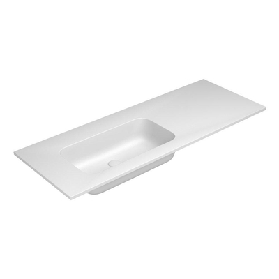 Nemo Stock inbouwwastafel - 120.5x50.5x14.3cm - met 1 wasbak links - afvoergat - zonder overloop - Collection - Van Marcke by Falper - Fin - geintegreerde tablet - wastafel
