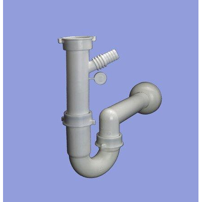 Nemo Skill siphon pour évier avec 1 cuve raccordement au lave-vaisselle possible 6/4" x 40 mm PP blanc