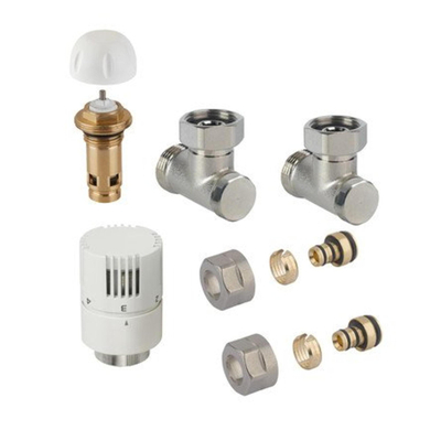 Nemo Start radiatorkraan - voor horizontale paneelradiatoren Multicompact - set - muuraansluiting - wit
