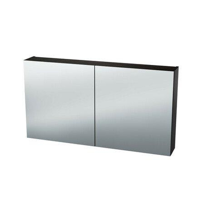 Nemo Spring Nebulo spiegelkast - 120x65x17.8cm - 2 deuren - glazen leggers - met stopcontact - zonder schakelaar - Thermo Oak Black