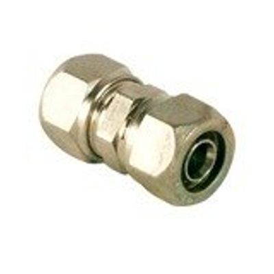 Go by Van Marcke Pex Alu klem mof Ø20mm x Ø20mm verchroomd