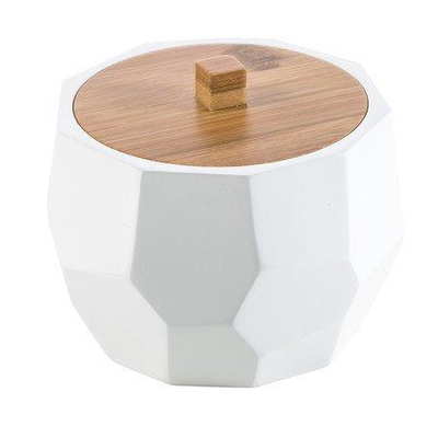 Nemo Stock Collection Natural Raja wattenhouder - 10.5x9cm - materiaal hars/hout - harshout - wit