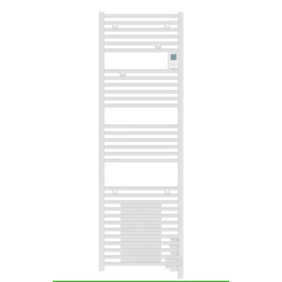 Go by Van Marcke Doris radiateur sèche-serviettes électrique 109,5x50cm 1500 watt avec ventilateur et panneau de commande numérique blanc