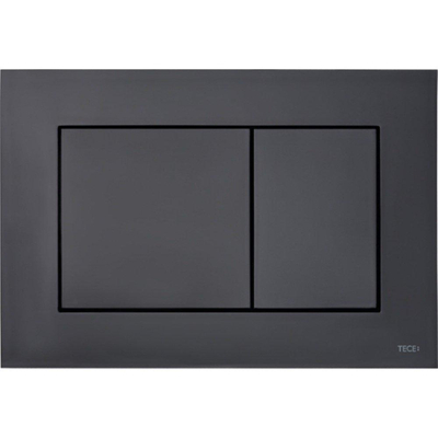Plaque de commande Tece TeceNow en plastique technique de double chasse, commande avant ou supérieure 220x150x5 mm couleur noir mat