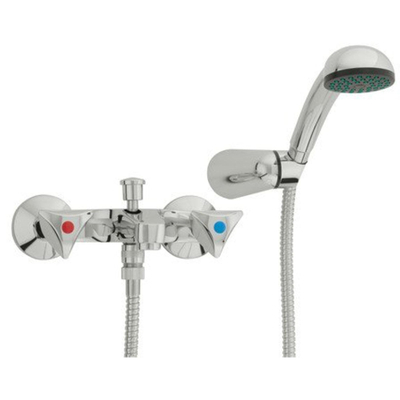 Nemo Start Riga mitigeur de baignoire deux trous avec ensemble de douche modèle mural chromé
