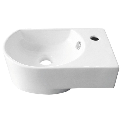 GO by Van Marcke Flexy fonteinset – halfrond – 41x27x14.2 cm – porselein wit – kraangat rechts