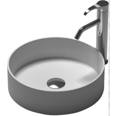 Nemo Stock Java Style vasque à poser ronde 380 x 380 x 110 mm solid surface mélange de résine de polyester et minéraux naturels blanc mat